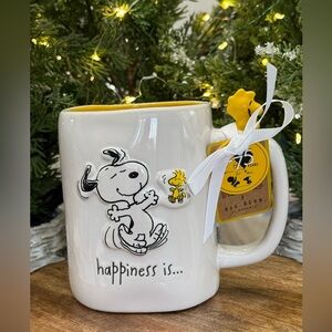 ✨ Brand NEW w/Tags Peanuts x Rae Dunn happiness is… Mug w/Snoopy & Woodstock ✨